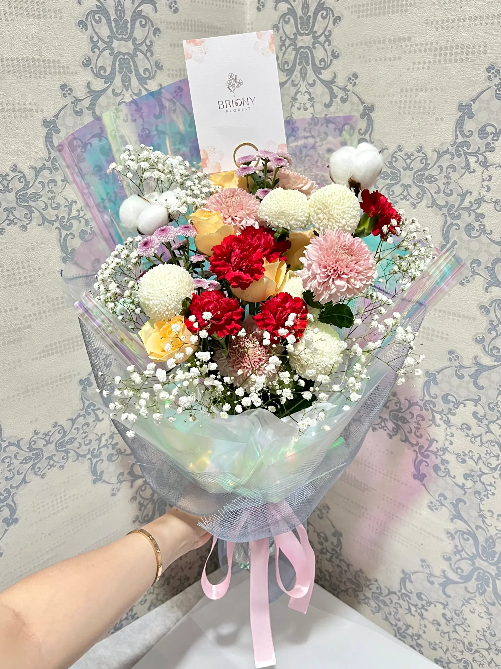 Medium bouquet bunga segar premium